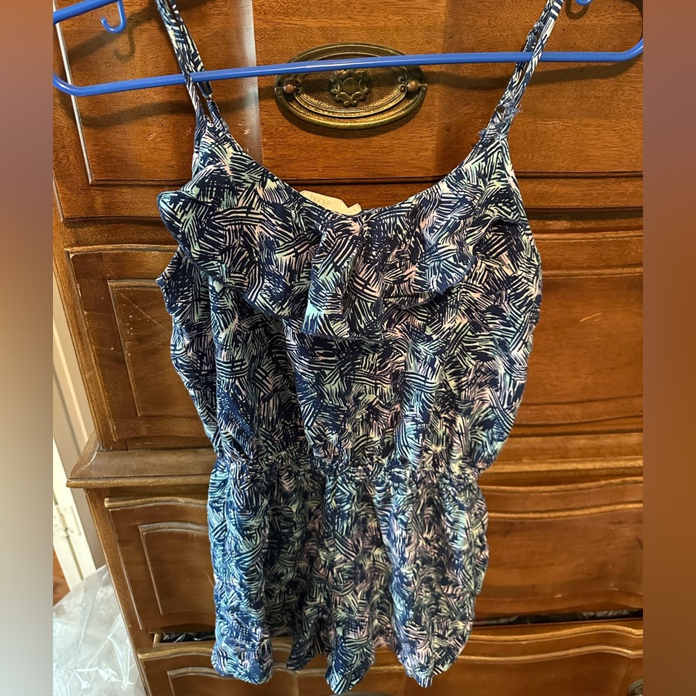Blue Patterned Romper - Picture 2 of 10